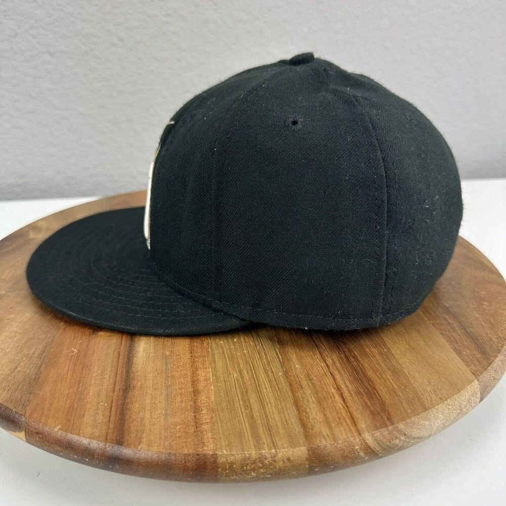 New Era 59Fifty Miami‎ Marlins Black MLB Fitted Hat Cap 7 1/8 Baseball Flat Bill - Picture 4 of 7